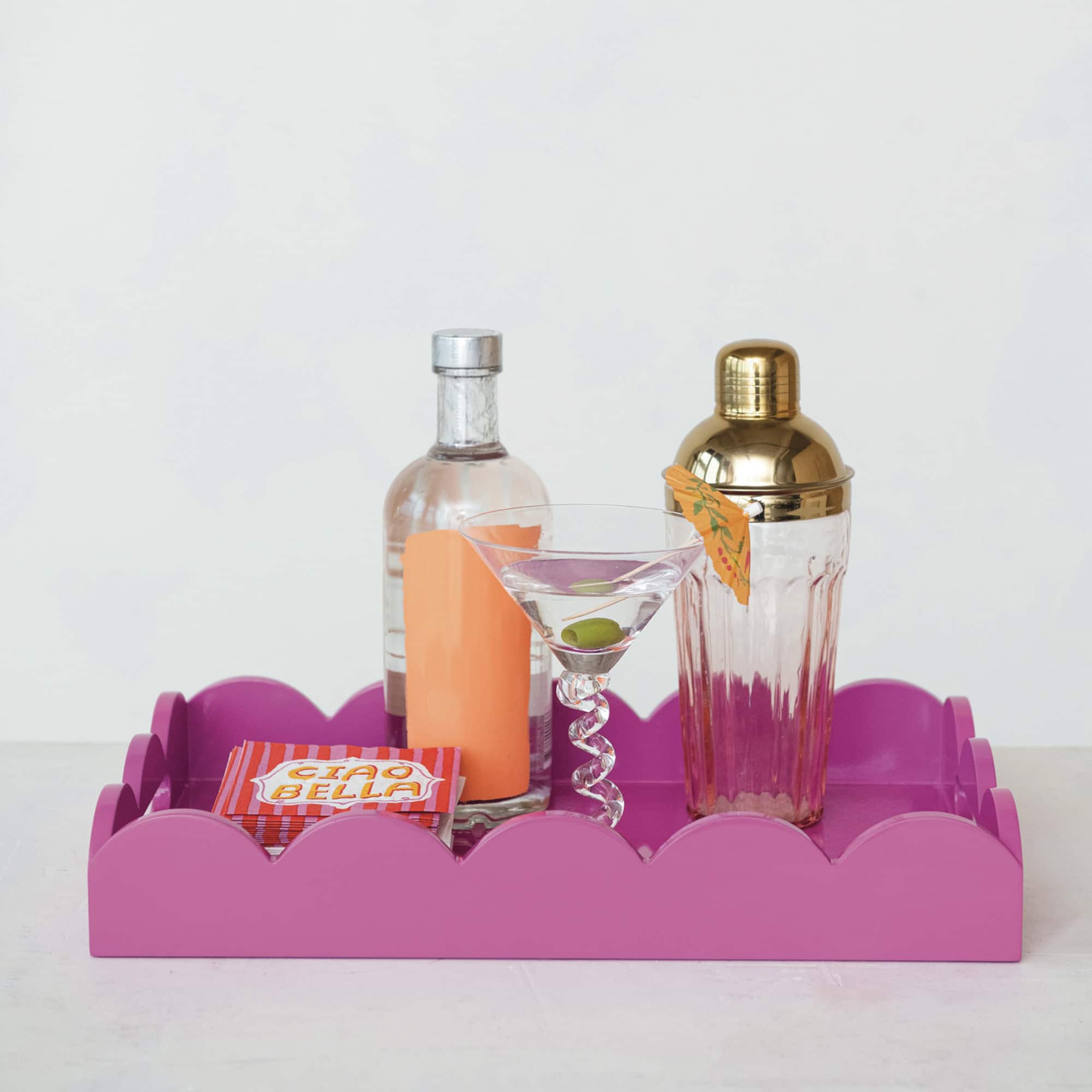 Hello Honey® 16" Wide Fuchsia Wood Tray
